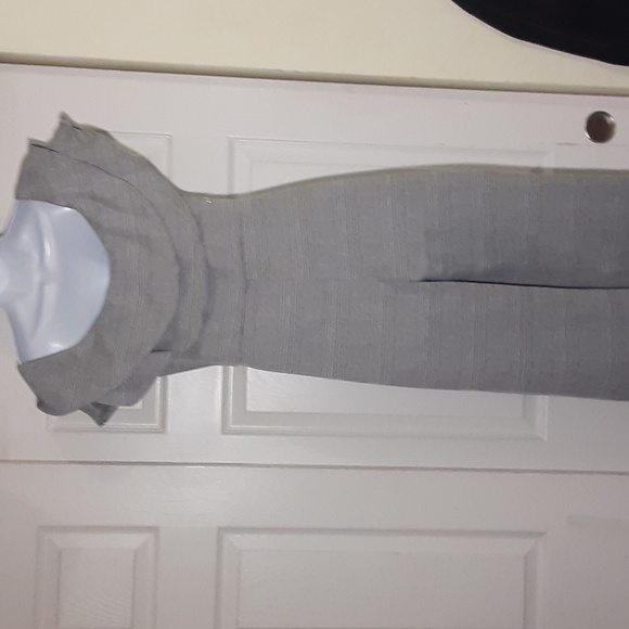 TOP 10 ONE PIECE PNTS SUIT. BLACK ABD WHITE TWEED PATTERN,  LARGE - Picture 4 of 11